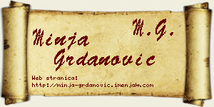 Minja Grdanović vizit kartica